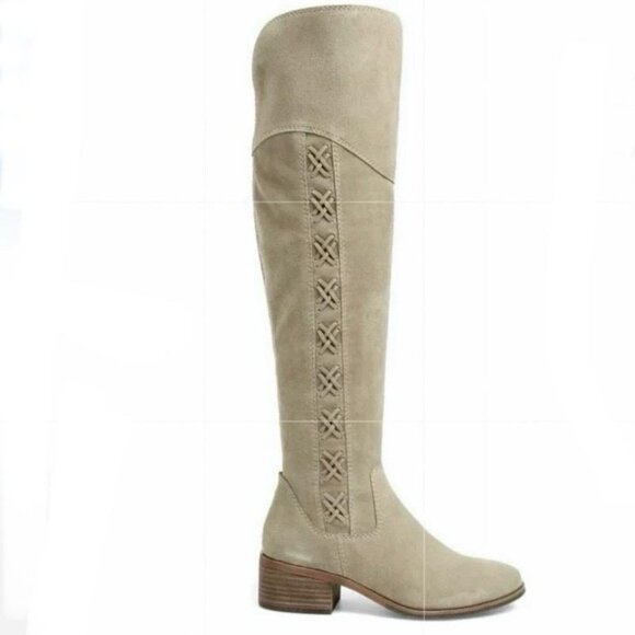 Vince Camuto Kreesel Suede Extended Calf Knee High Block Heel Boot 10 - Picture 1 of 7